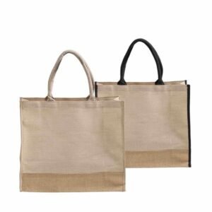 large reusable jute blend tote bags burlap accents and full gusset tj913.jpg